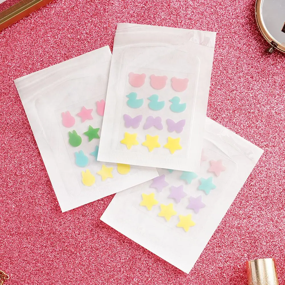 12Pcs Colorful Cute Star Shaped Acne Treatment Sticker Invisible Acne Cover Removal Pimple Patch Skin Care