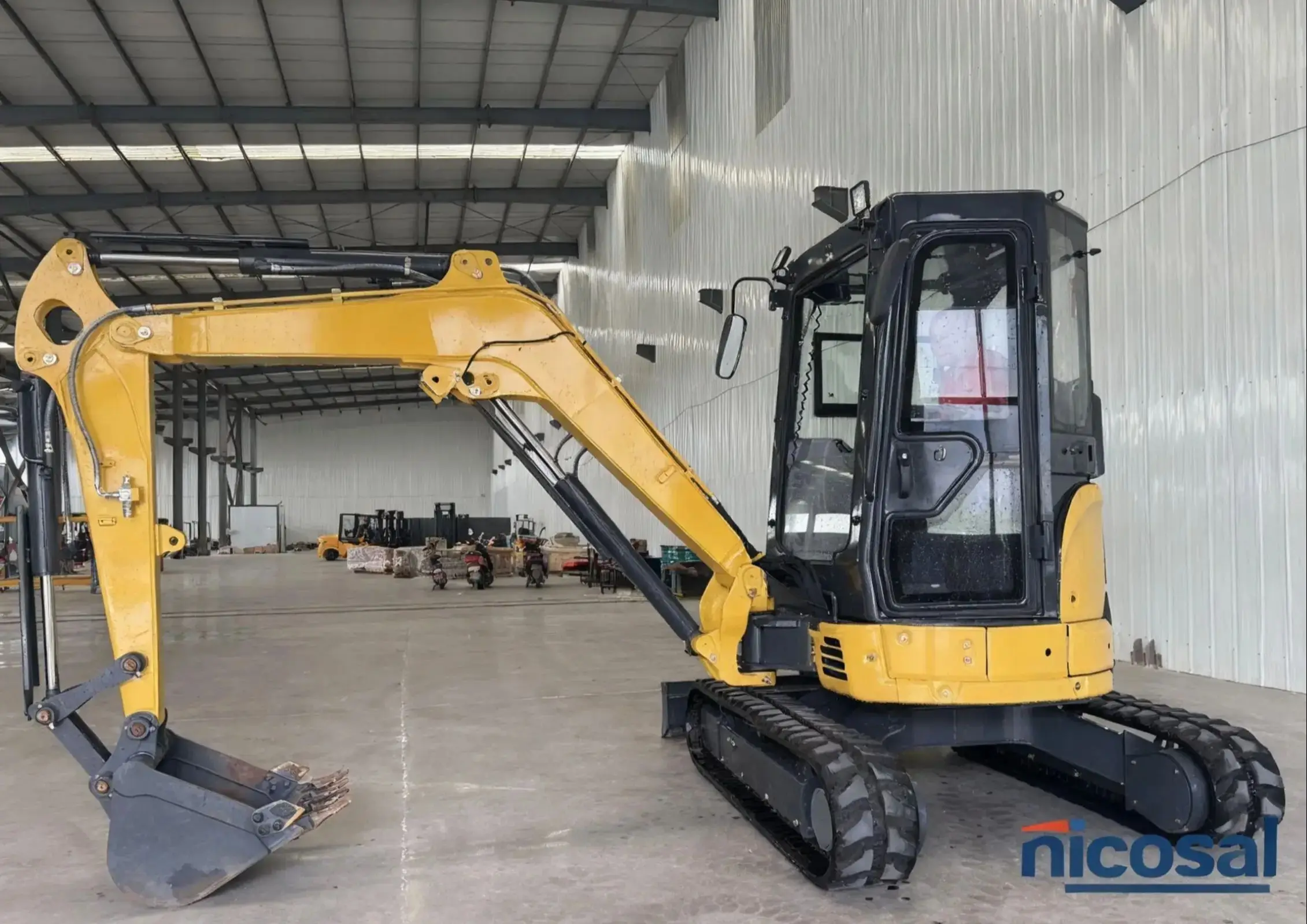 Excavator mini beroda rantai 3,5 ton dengan kabin, excavator Eropa 3,5t
