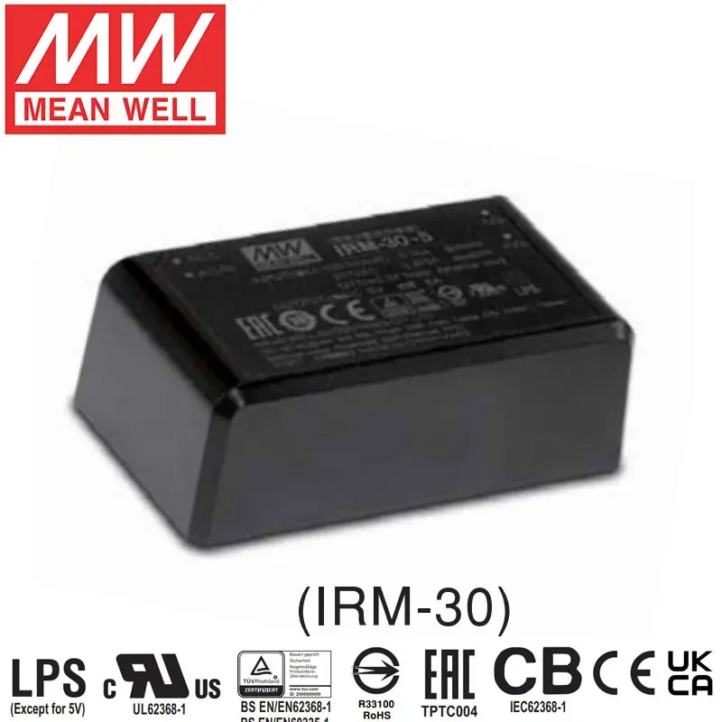 Oznacza dobrze IRM-30-24 IRM-30-24ST tryb przełączania zasilacz 30w 12v 24v AC DC oznacza dobrze do montażu PCB dostaw zielonej moduł zasilania