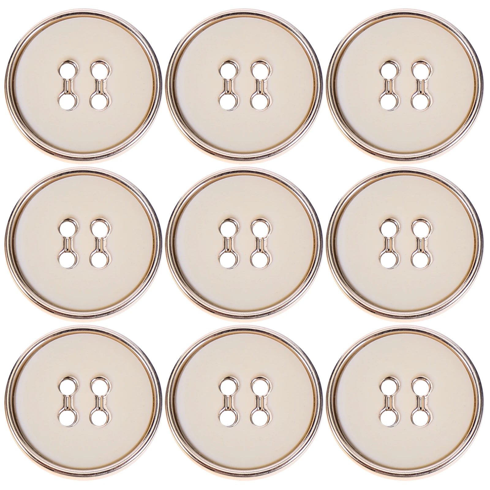 

50 Pcs Gold Edge Round Buttons 4 Eye Decorative Resin Plastic Fasteners White 25mm Suit Windbreaker Sewing Craft