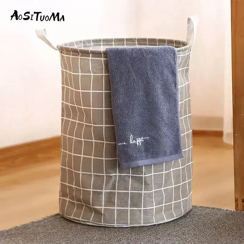 1pc Round Dirty Clothes Basket, Laundry Basket, Portable Dirty Clothes Hamper