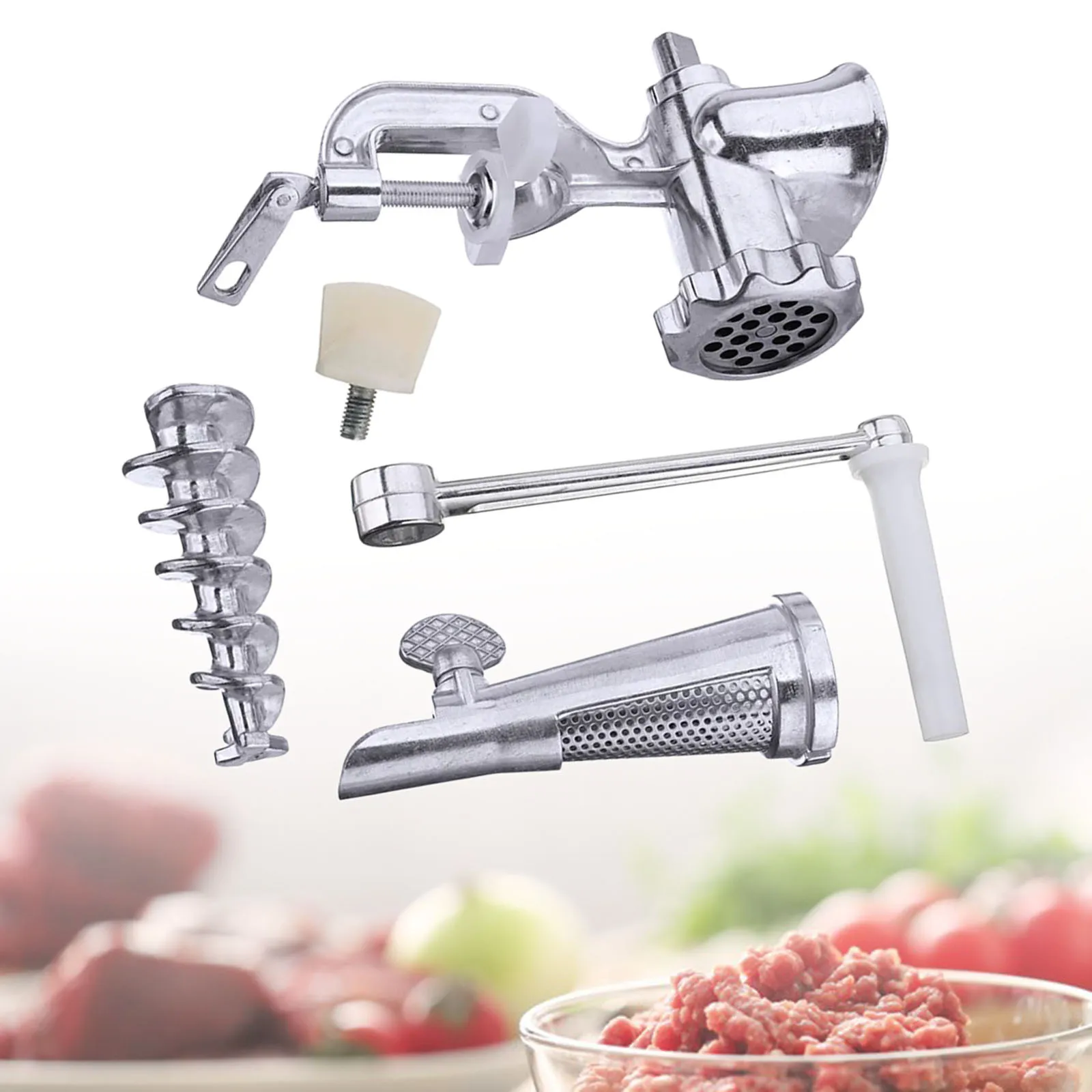 Manual Wheat Straw Juicer with Suction Cup Base and Tabletop Clamp Alloy Wheat Straw Grinder Long Screw Kitchen Accessories