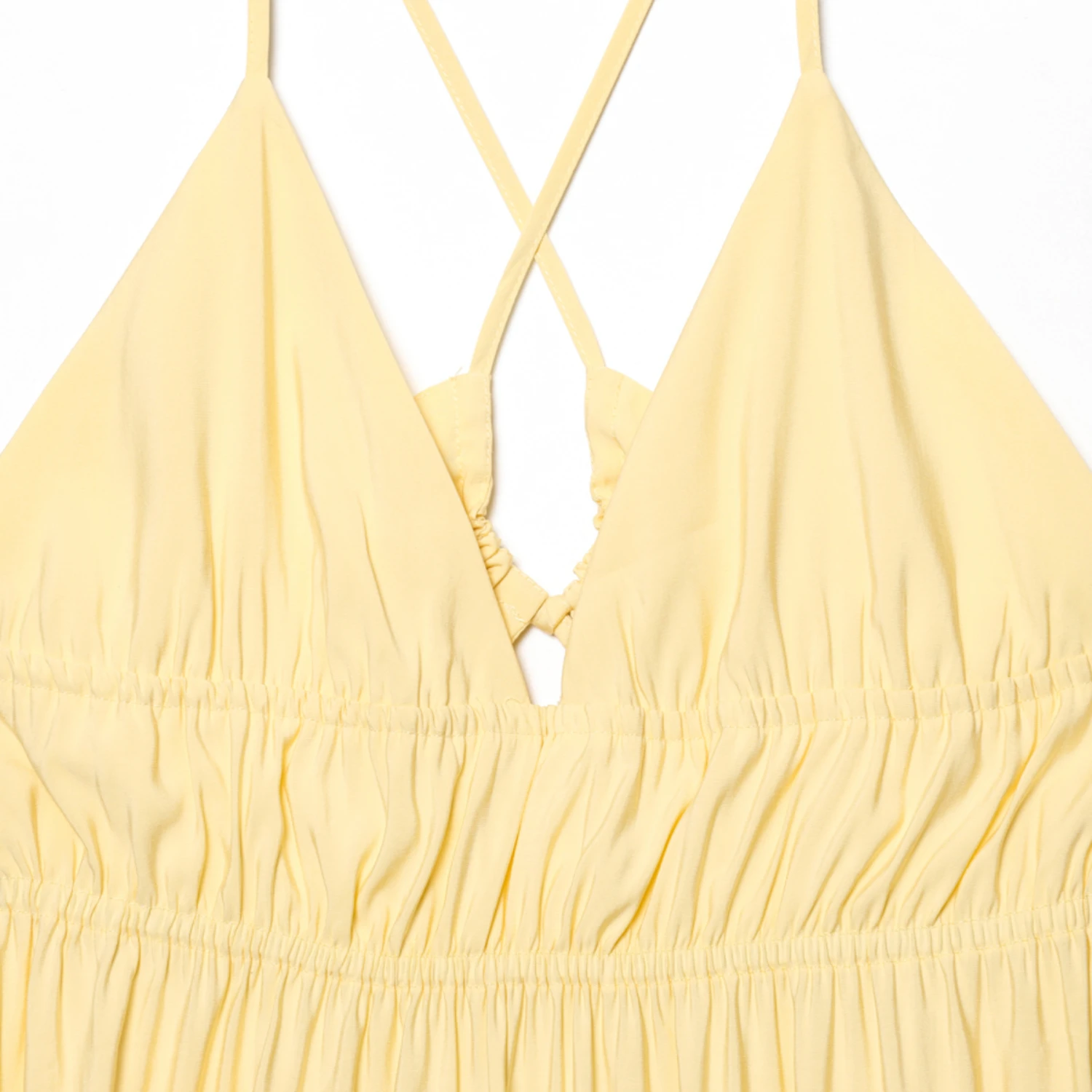 Ele V-ne Midi Dr JNLEAOG Women's Faion Autumn New Arrival Draped Strapl Dr High Waist Polyester Fiber