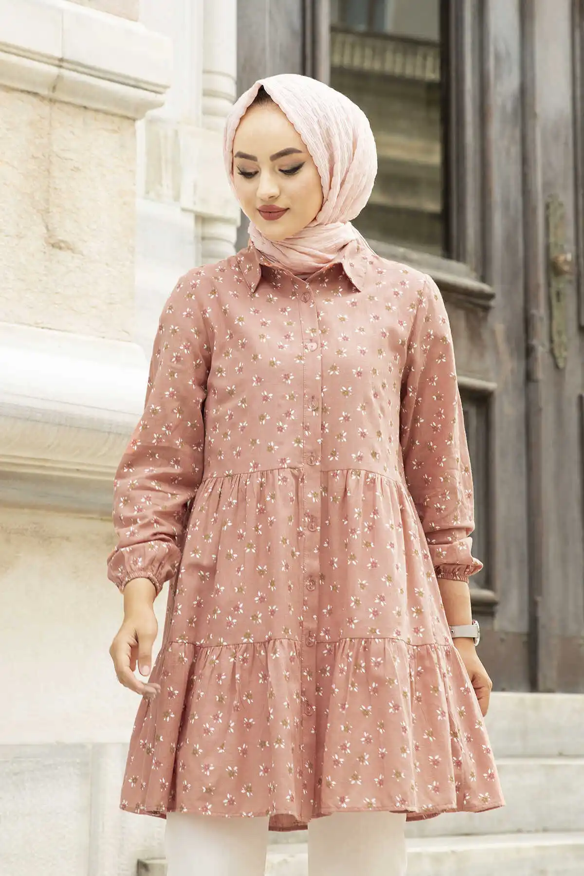 Crispy Patterned Tunic MD-Powder