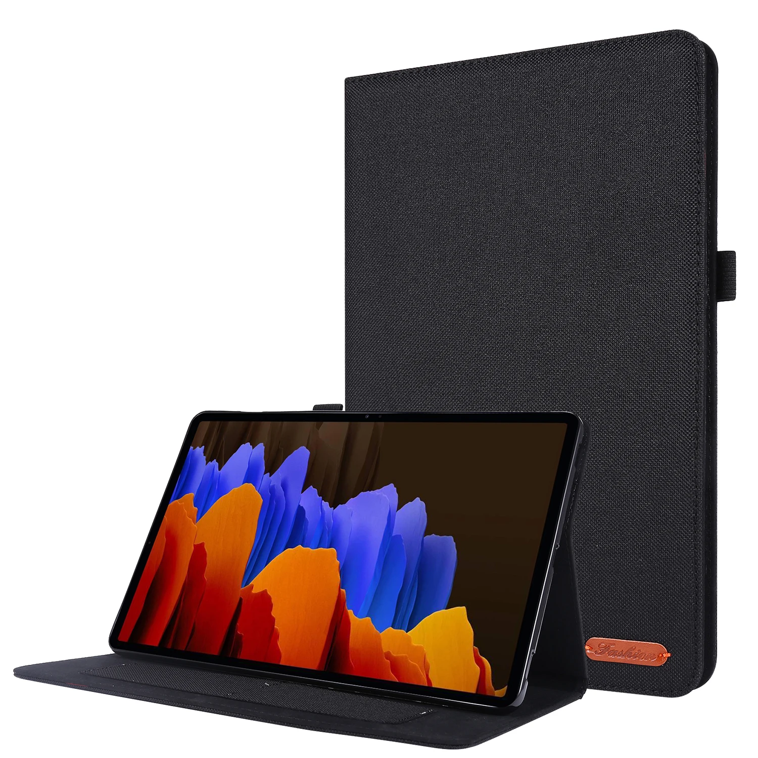 

Для Samsung Galaxy Tab S9+ Чехол-подставка для карт Кожаный чехол для планшета - черный