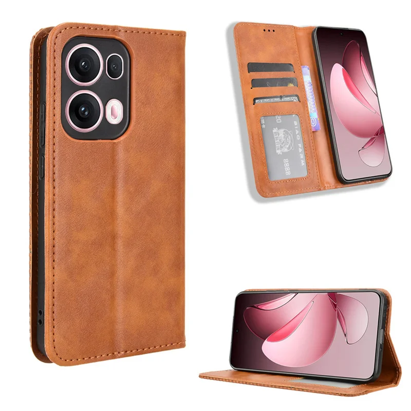 For OPPO Reno 13 Pro 5G Case luxurious Leather Retro Magnetic Protect Cover For OPPO Reno13 Pro 5G Phone Bags