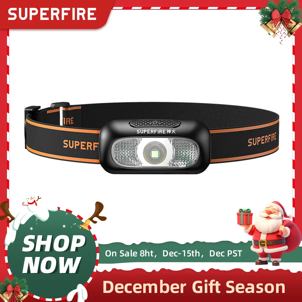 SUPERFIRE HL05-Y/E/G Series LED Headlamp With Motion Sensor Headlight USB Rechargeable Camping Fishing Head flashlight Lantern