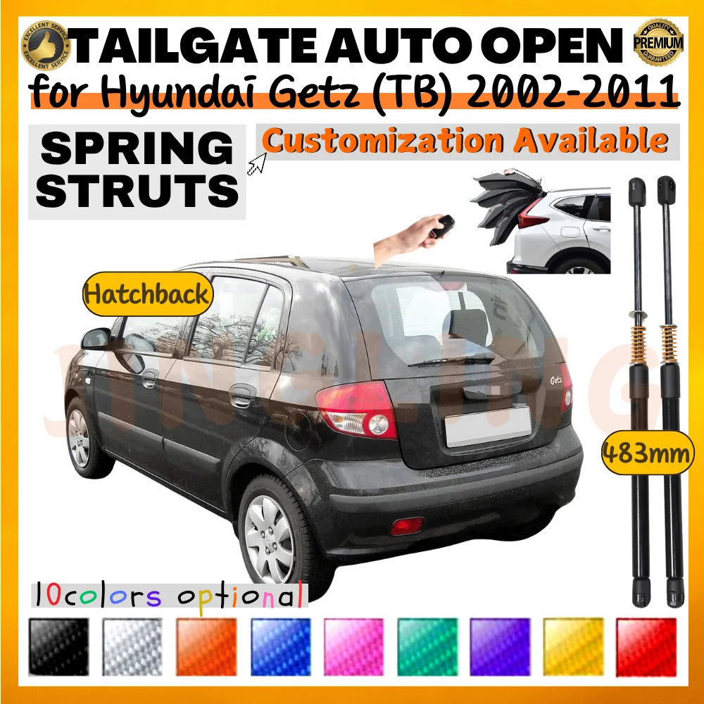 

Qty(2) Trunk Struts with Spring for Hyundai Getz (TB) Hatchback 2002-2011 483MM Rear Tailgate Boot Lift Supports Shock Absorbers