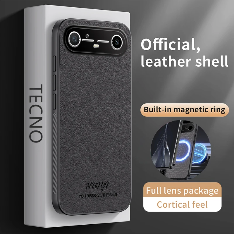 ل TECNO سبارك سليم/بوفا سليم حافظة جلدية فاخرة الليتشي الملمس ماتي غطاء ل TECNO سبارك سليم 5G للصدمات الوفير فوندا #1