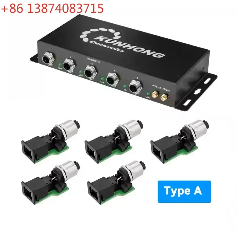 KUNHONG KH-ATSW100A 7-Port TSN AVB Automotive Ethernet Switch+ 5pcs Connectors for TE MATENET