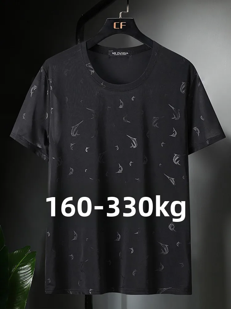 

Large Size Men's Ice Silk T-irt Summer Thin Loose Slimming ort Sve Qui Dry Sport irt Lightweight Breathable Casual...