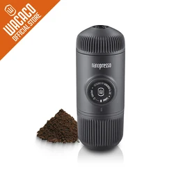 Wacaco Nanopresso Portable Espresso Machine, Upgrade Version of Minipresso, 18 Bar Pressure, Extra Small Travel Coffee Maker.