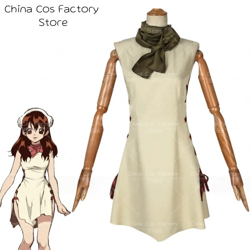 

Anime Ogawa Yuzuriha Cosplay Costume Scarf Full Set Khaki Dress Uniform Women Outfit Halloween Carnival Party Suits Roleplay