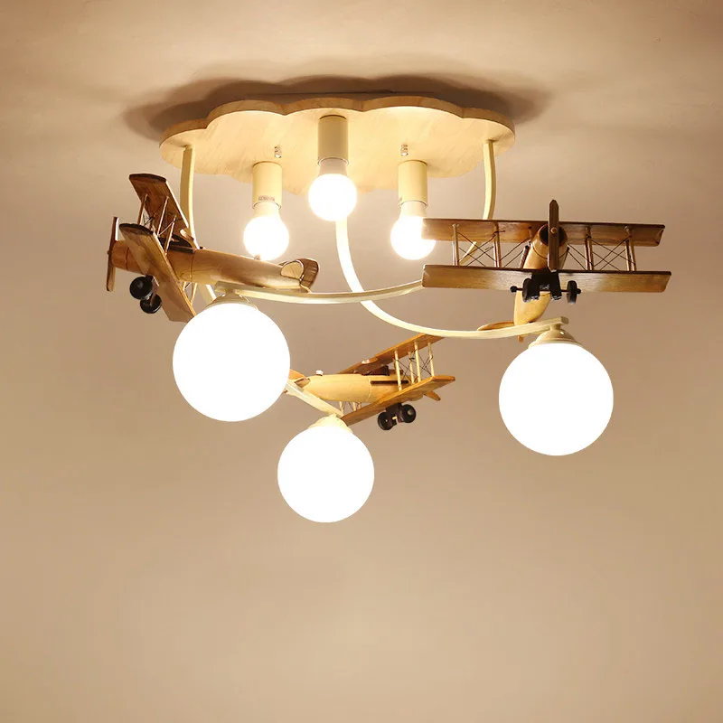 Nordic Children's Room Lights Cartoon Lights Rooms Aircraft Lights Bedroom Study Room Lights Simple Modern LED Lighting Fixtures