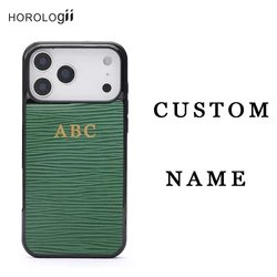 Horologii Monogram Italian Cow Leather EPI Pattern for Iphone 17 15 13 Pro Max Case 12 14 16 Luxury Mobile Cover Dropship
