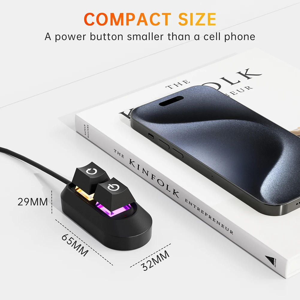 

2M Desktop Computer Power Button PC Switch Mechanical Key External Power On Off Power Supply Button Restart Button for PC Case