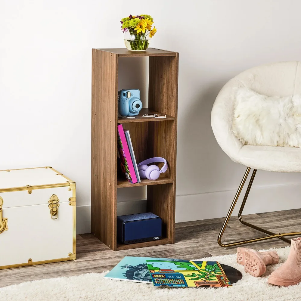 

11" 3-Cube Storage Organizer, Warm Walnut