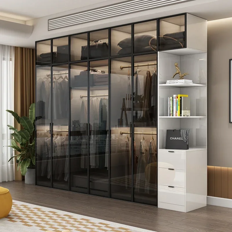 

Storage Clear Nordic Wardrobe Clothes Space Saving Bedroom Hotel Wardrobe Wooden Closet Systems Placard De Vetement Furniture