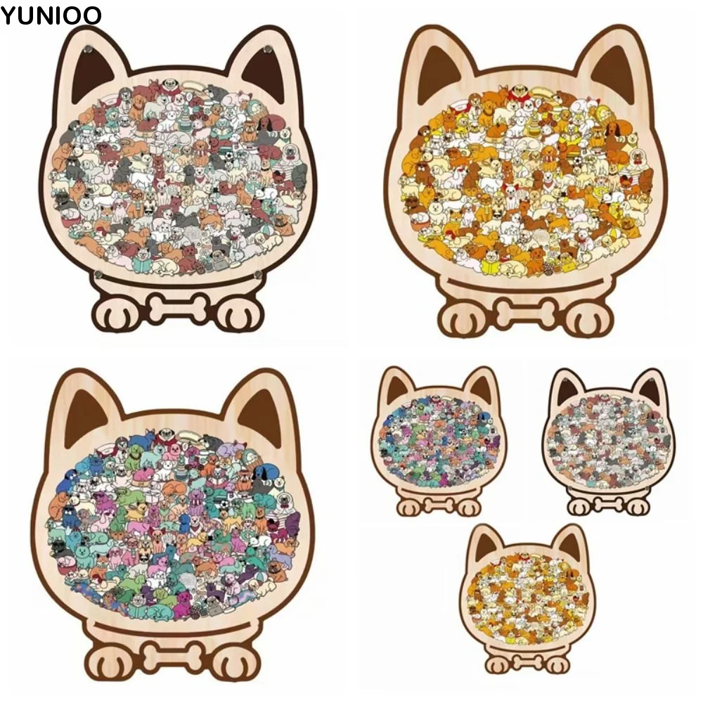 Tierform, Hundeform, Puzzle, frühe Bildung, Denktraining, Welpen, Holzpuzzle, lustiges und schwieriges Puzzle