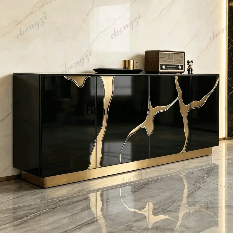 A182 Italian light luxury door cabinet, living room engraved storage cabinet, high-end storage and dining side cabinet