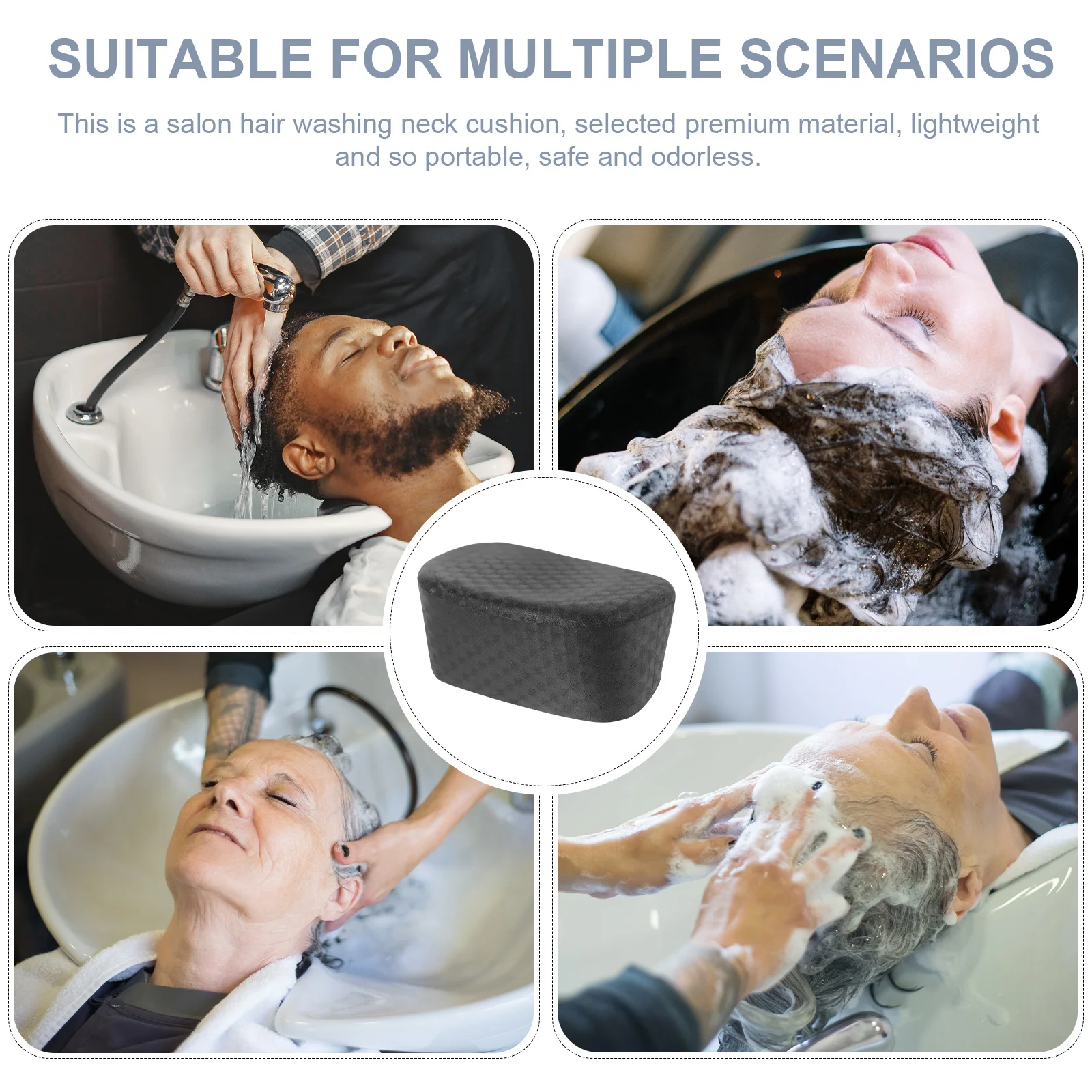 

Salon Shampoo Bowl Cushion Comfortable Neck Support Reusable Shampoo Neck Rest Pillow Ergonomic Design Non Slip Home Salon Use
