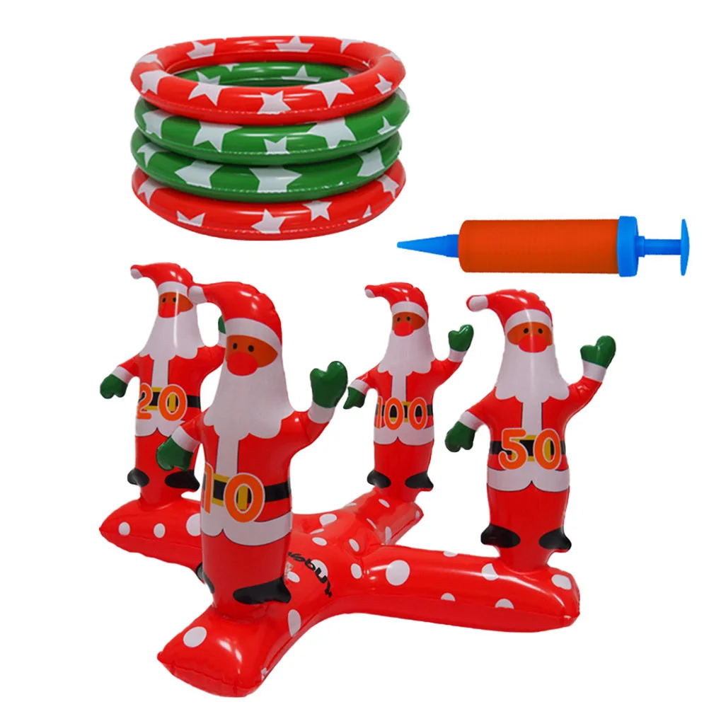 

1 Set Toss Santa Game Inflatable Xmas Ring Toy Parent-child Interactive Toy inflatable toss game inflatable toys