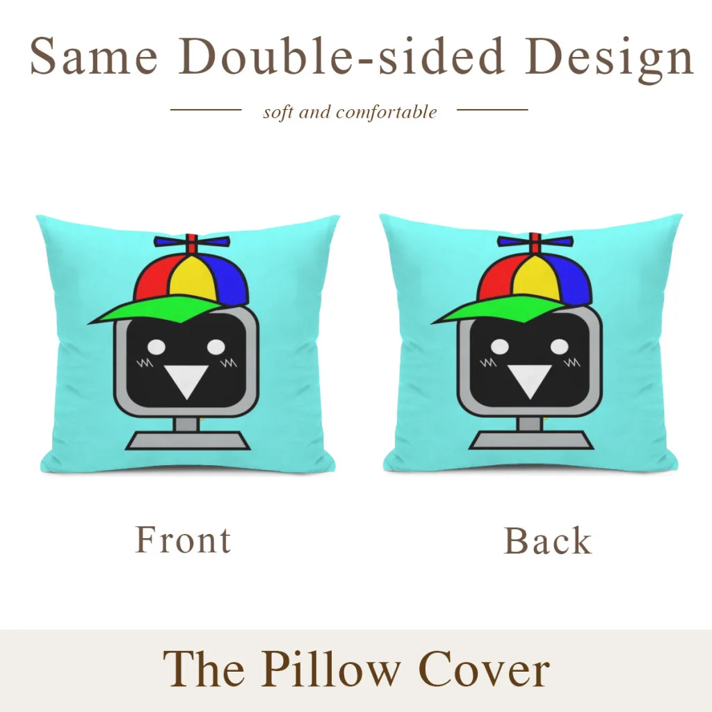 Cushion Cover  Home Decor Sofa Pillow Sprunki Happy Mr Fun Computer Head Home Pillowcase