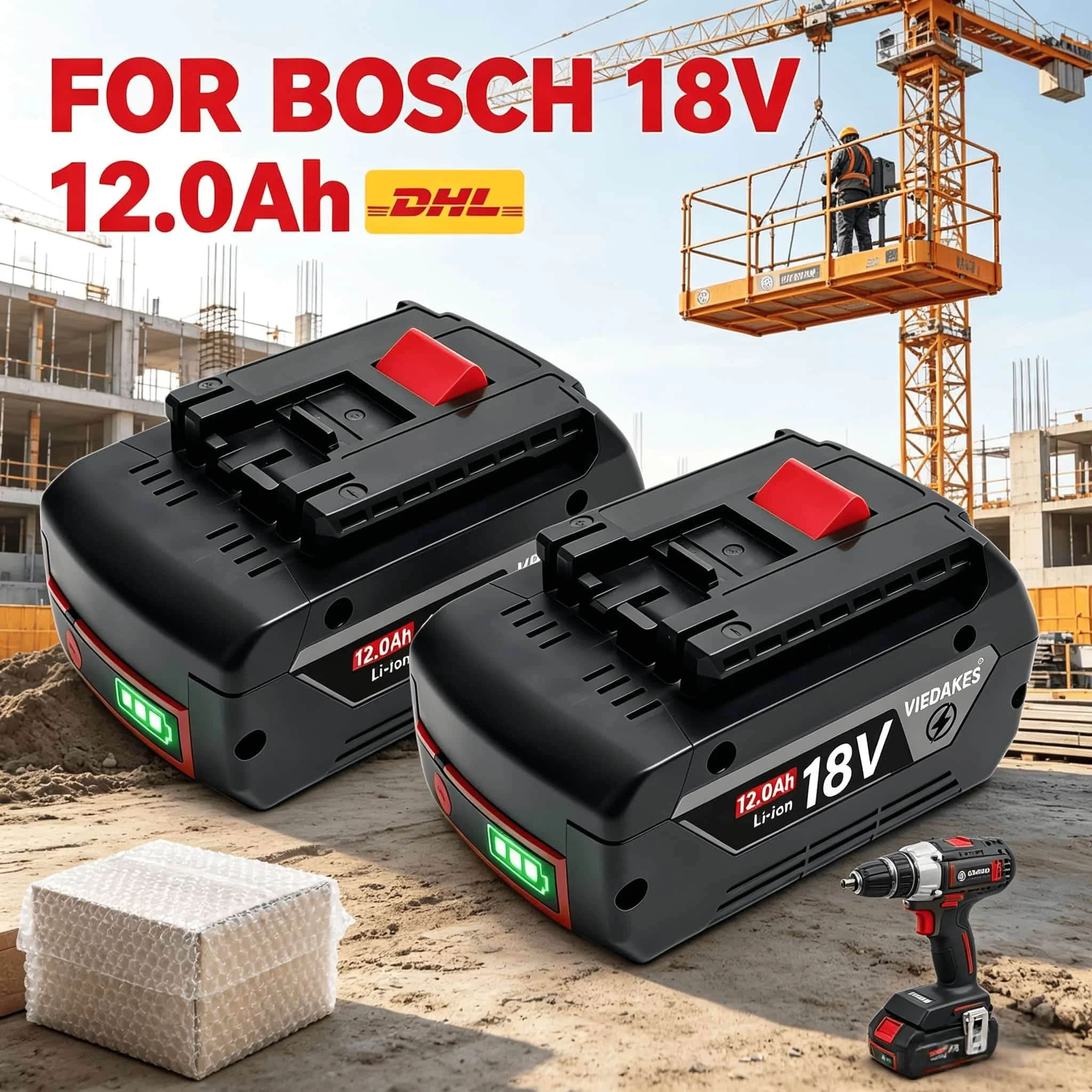 

For Bosch Battery 18V 8.0Ah ProCORE18V GBA18V5.0 Suit GBH18V GDS18V-400 Household Tool Battery акб для инструмента бош 18в