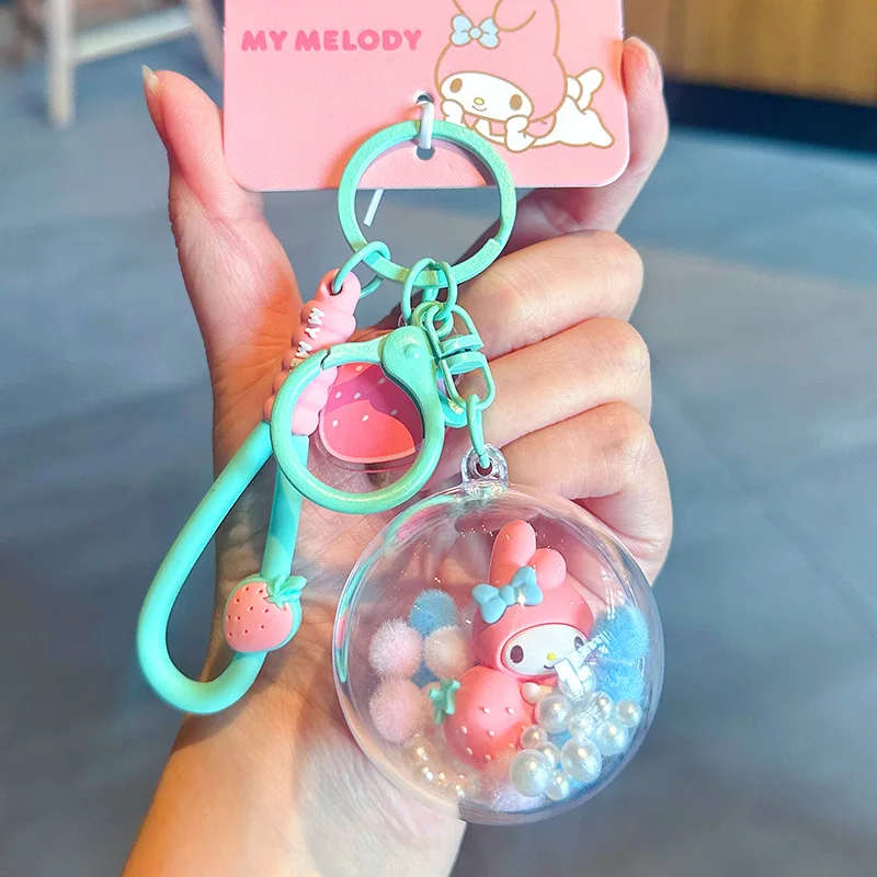 Cute Sanrio My Melody Keychain Kuromi Cinnamoroll Pochacco Anime Cartoon Car Key Ring Girl Bag Pendant Ornaments for Kids Gift