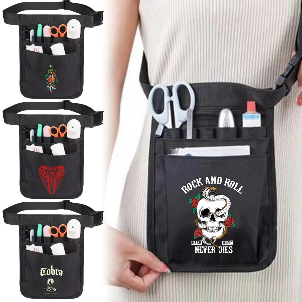 

Портативная поясная сумка для тренировок, многофункциональная поясная сумка с рисунком кобры, большая вместительная поясная сумка для хранения, рабочие аксессуары, поясная сумка для медсестры