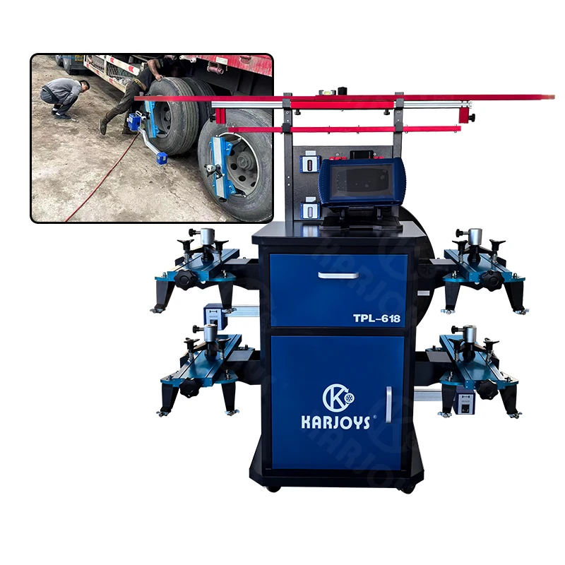 High Precision 3D Digital Truck Wheel Aligner | Heavy Duty Multi-Wheel Alignment Lift LED Display KARJOYS KJ-TPL618 12-Month