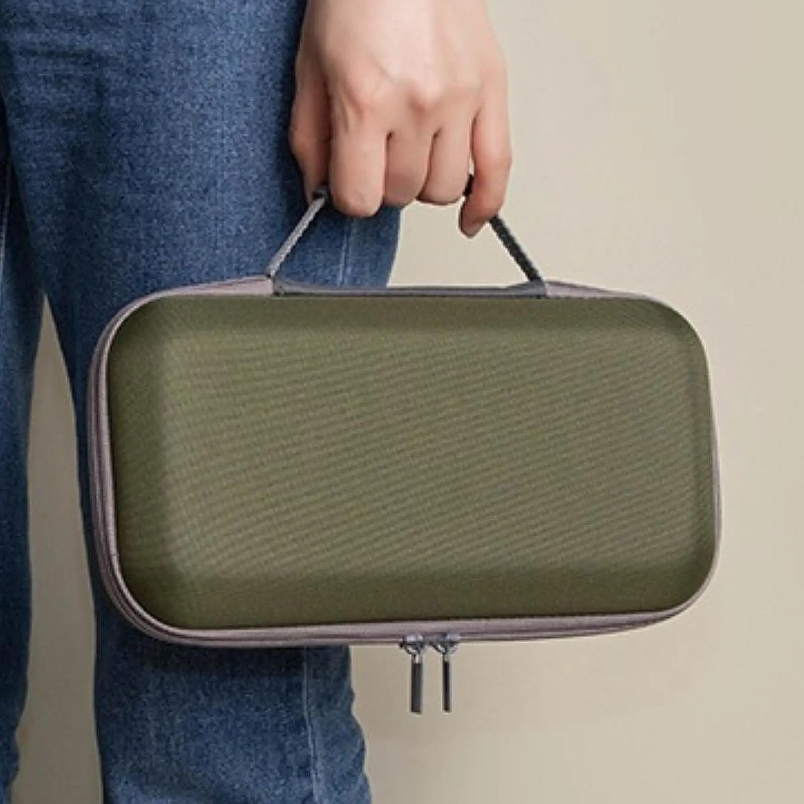 Microphone Hard Case Lightweight Dustproof Soft Interior Portable Sturdy Green Mics Carrying Bag for Party Business Travel