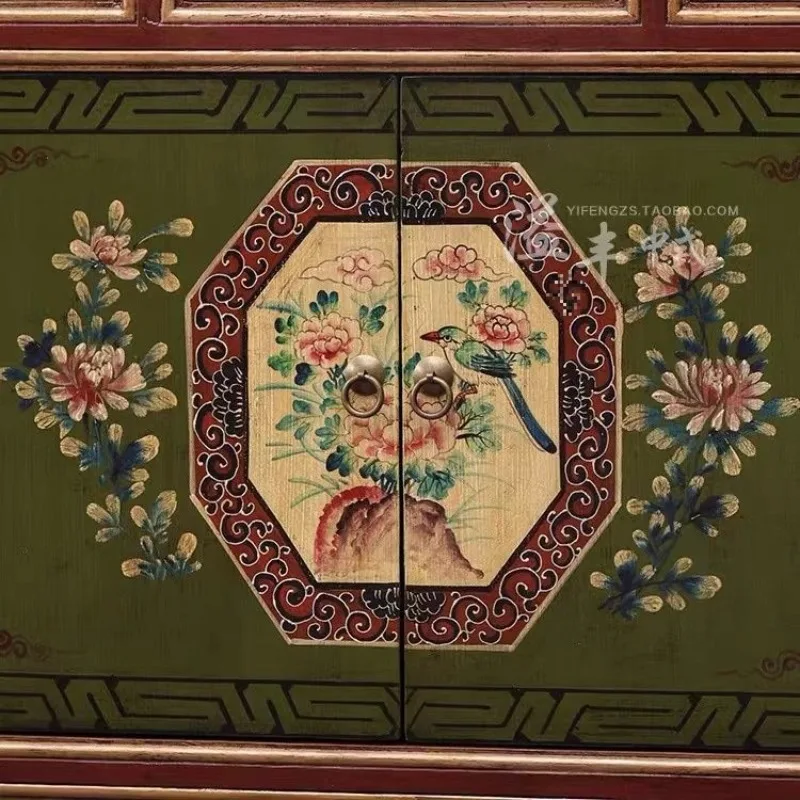 Nuovo mobile da ingresso in stile cinese Ming e Qing scarpiera classica a due ante vecchio lato da pranzo dipinto in legno massello retrò