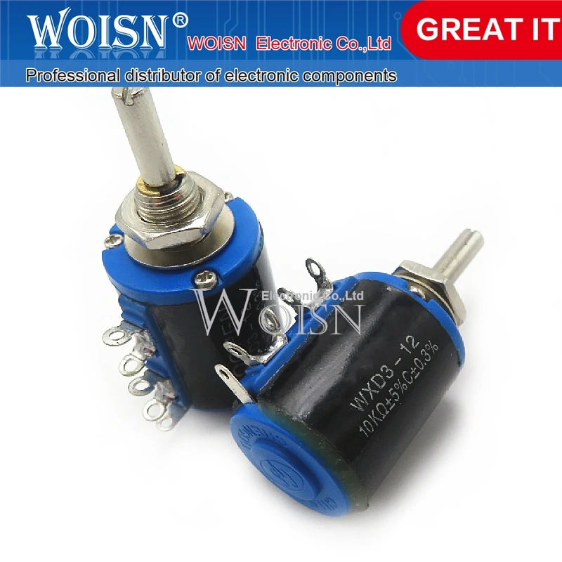 Precision multi-turn potentiometer 5 turns short body WXD3-12-1W 10K