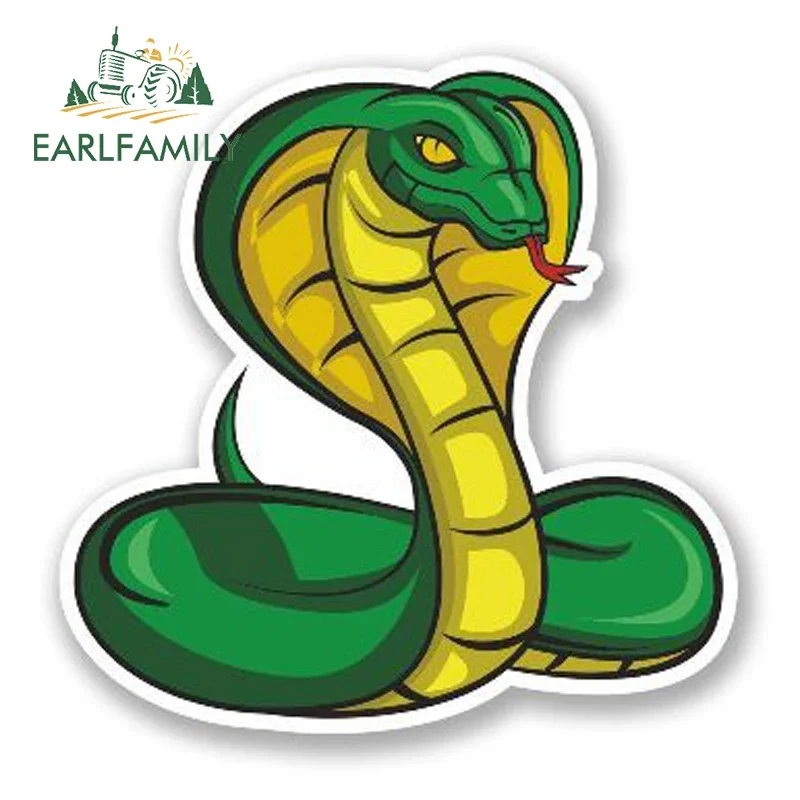 

EARLFAMILY 13 см x 11 см, наклейка на автомобиль, виниловая наклейка с изображением змеи, наклейка на ноутбук, дорожный багаж, мультяшная наклейка, водонепроницаемые автомобильные аксессуары
