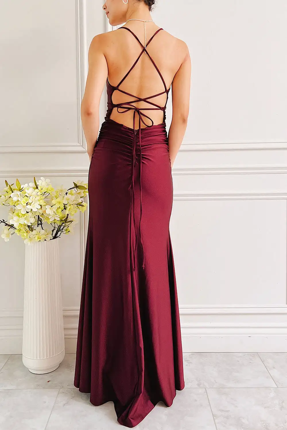 Elegant Spaghetti Straps Evening Dresses Simple Sleeveless Backless Party Dress Square Collar Mermaid Wedding Guest Gowns 2024