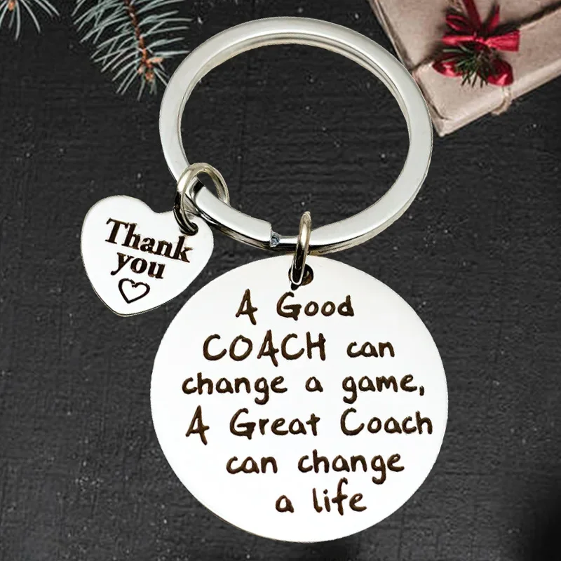 

Metal Sports Teacher Day Gift Keychain Pendant Football Baseball Soccer Coaches Thank You Gift Key Chain A Great Can Change Life