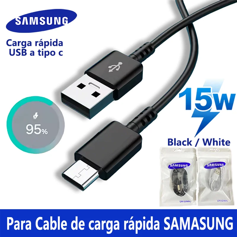 Cable USB Tipo C Original Samsung, Cable de Carga Rápida para Galaxy S10+ S9 S8 A51 A50 A71 A80 A70 A60 A50 Note 9 10, Cable de Datos