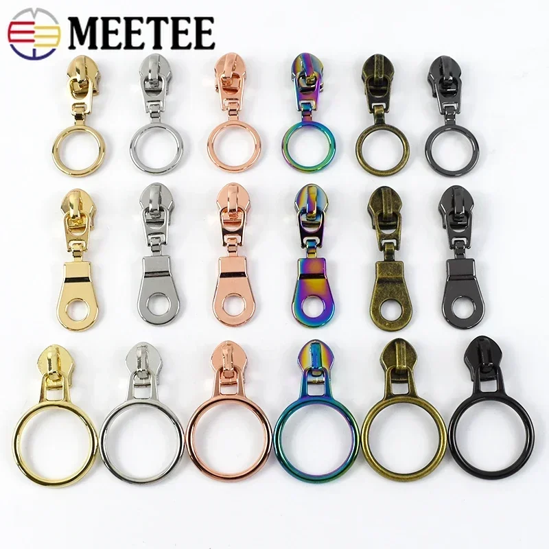 5# Zipper Slider for Nylon Zippers Tape O Ring Zips Pulls Head Decor Shoes Wallet Repair Closure Lock DIY Sewing Accessory