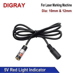 DIGRAY Red Dotted Beam Light 650nm 5V 10mW Infrared Adjustable Laser Module Locator &Adapter for Fiber Marking or Cutting Machin