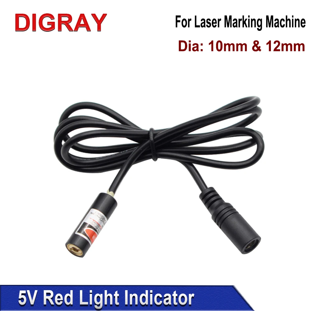 DIGRAY Red Dotted Beam Light 650nm 5V 10mW Infrared Adjustable Laser Module Locator &Adapter for Fiber Marking or Cutting Machin 