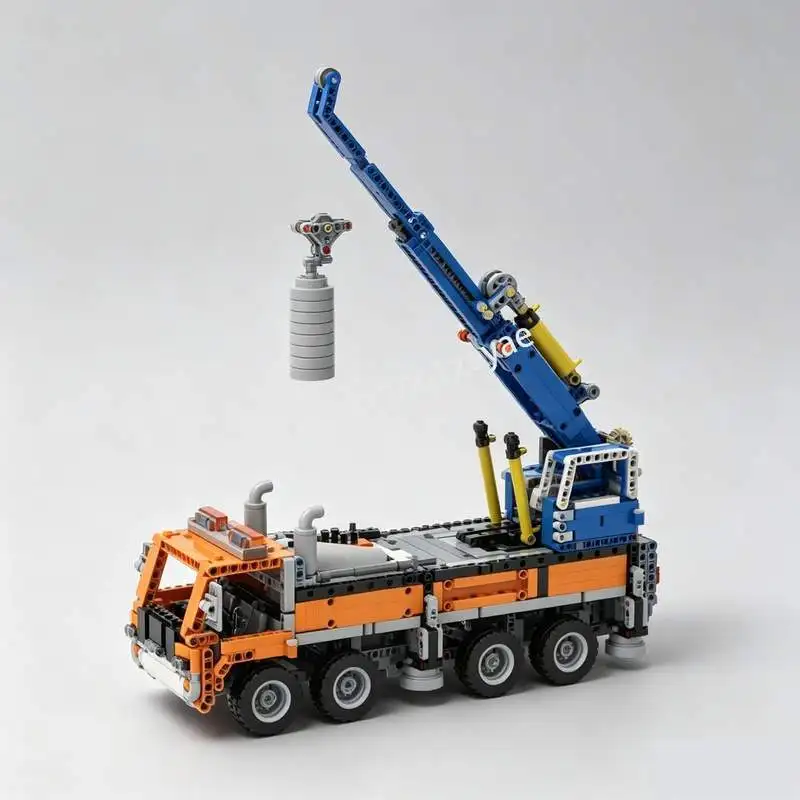 1960PCS Mobile Crane Construction Vehicle Model Custom Puzzle Creative Assembly Engineering Building Blocks Educational Toy Gift
