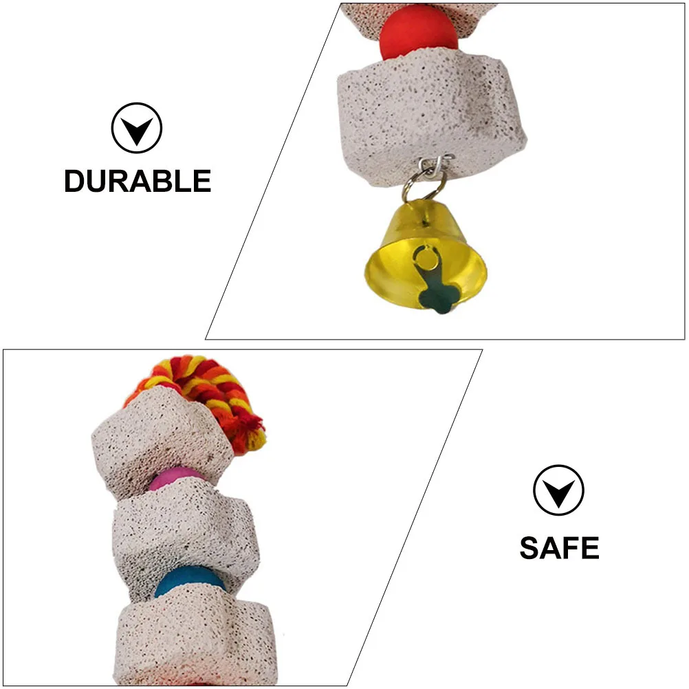 حجر مضغ معلق للببغاء قسط الطيور دائم المولي ملحق ديكور مستلزمات الحيوانات الأليفة لون عشوائي