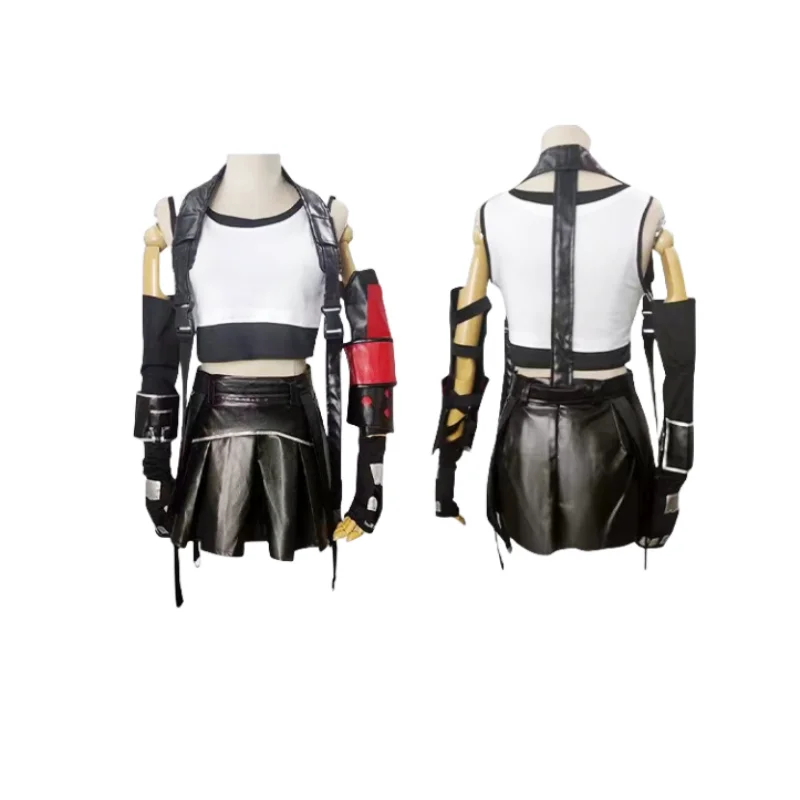 Anime Game Final Fantasy VII Remake Tifa Lockhart Cosplay Costume Wig Combat Uniform Accessories Woman Sexy Halloween Suit