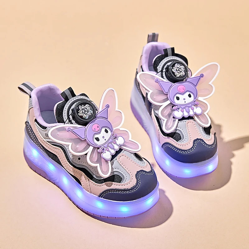 Zapatos de patinaje sobre ruedas para niños, zapatos para caminar para deportes al aire libre a la moda, nuevos zapatos con luz LED, zapatillas bonitas para niños para niña 2025