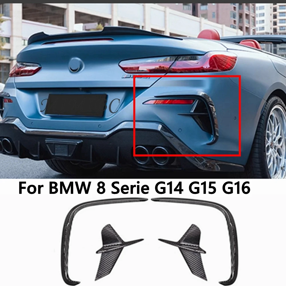 For BMW 8 Serie G14 G15 G16 830 840 FRP Carbon Fiber Car Front Bumper Wind knife Splitter Spoiler Canard Air Knife Trim