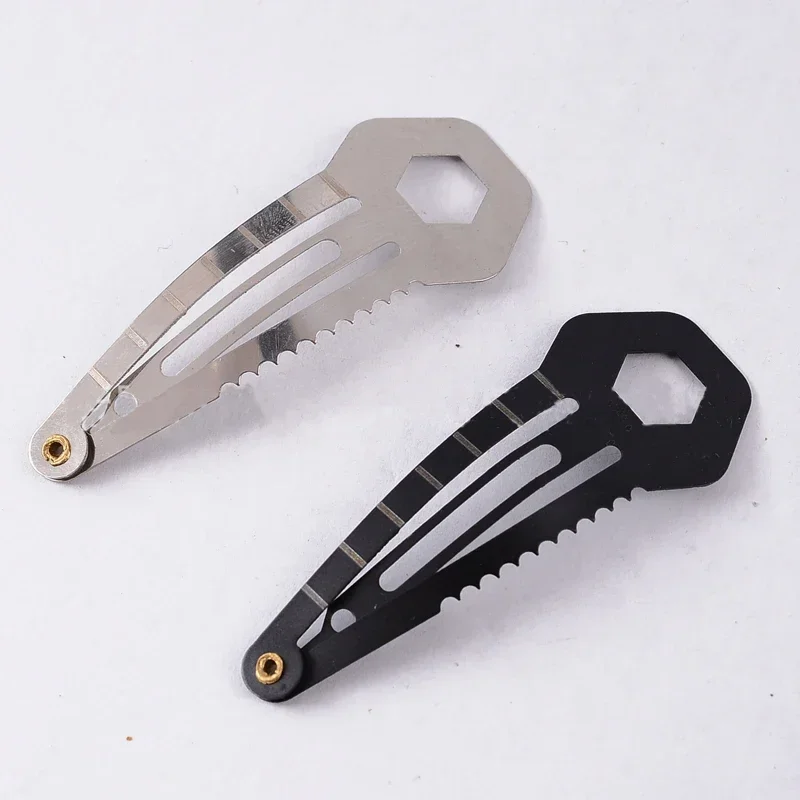 2Pcs Multi-function Hair Clips  Knife Hiking Hunting Self Defense Safety Survival Kits Camping Equipment Outdoor Survival Tools