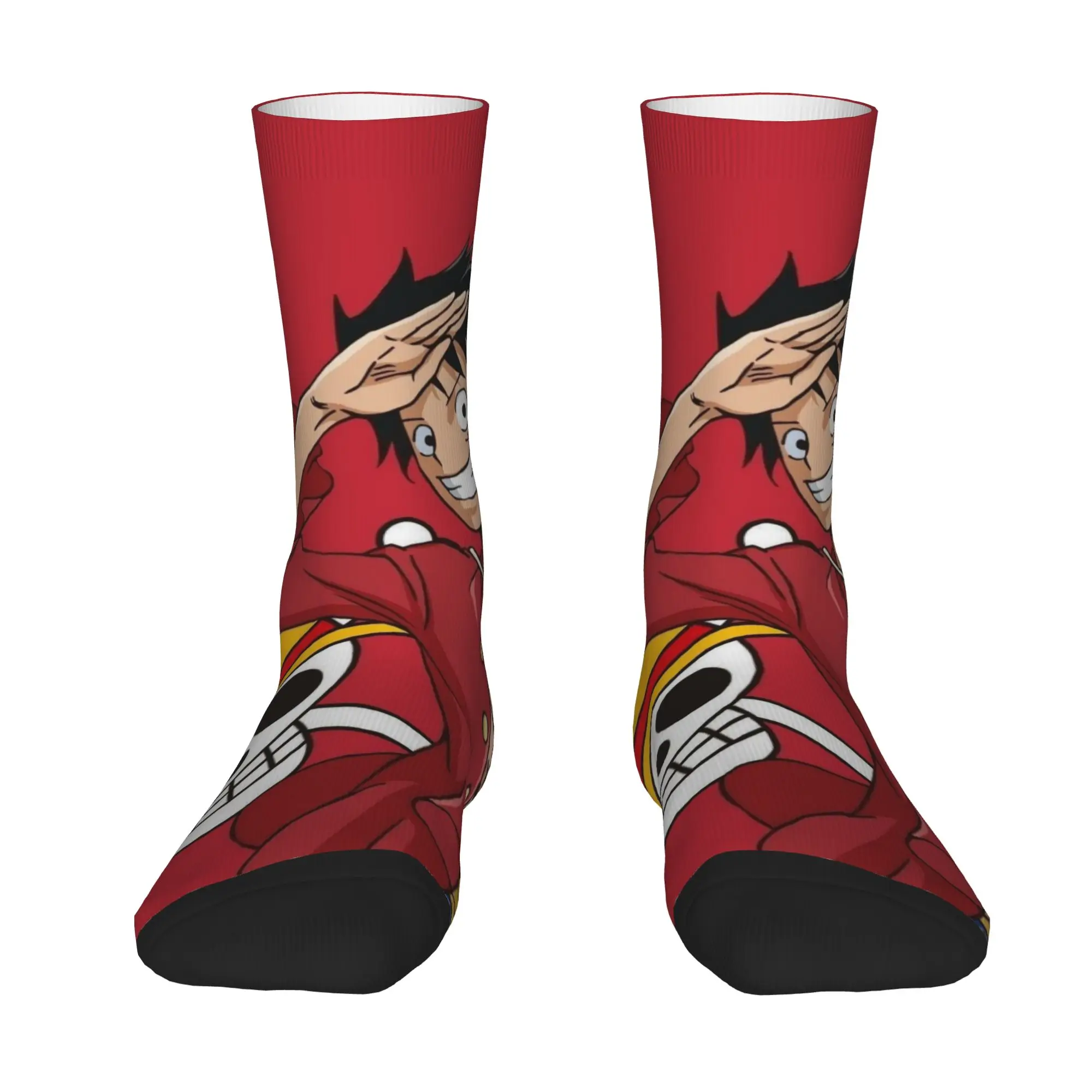 1 Pair Funny Sock One Piece Luffy (27) Harajuku Seamless Pattern Printed Men Socks Novelty Men's Socks