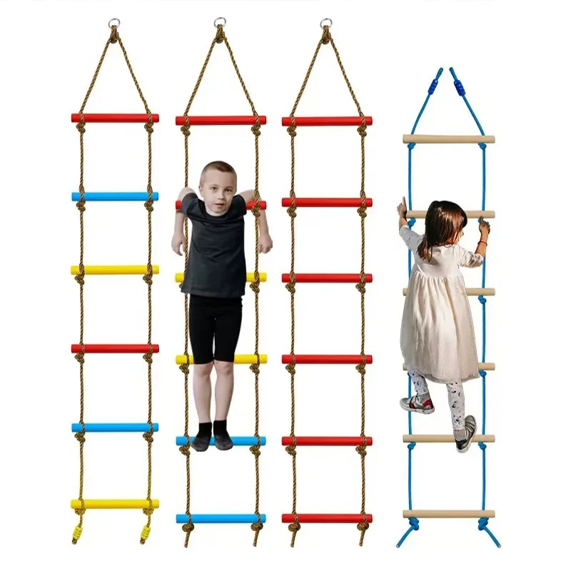 Touwladder voor kinderen Hangende ladder Klimmen Jungle Gym Hindernisbaan Achtertuin Buiten Binnen Home Gym Coördinatiespeelgoed