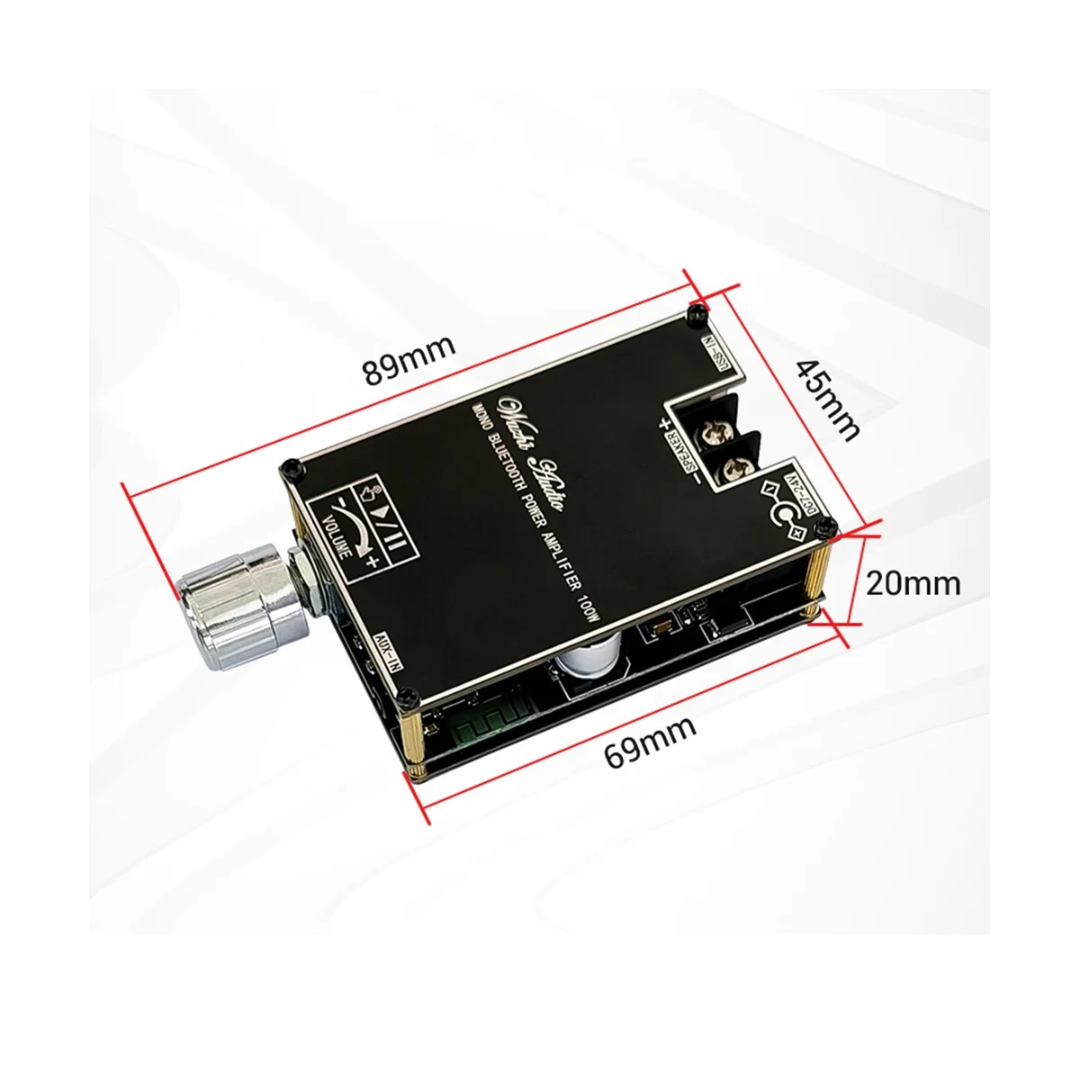 Mono Bluetooth Amplificador de Áudio Board com TWS Box Função, Módulo de Áudio Estéreo, TPA3116D2, BT5.1, DC 7-24V, ZK-1001B, 100W